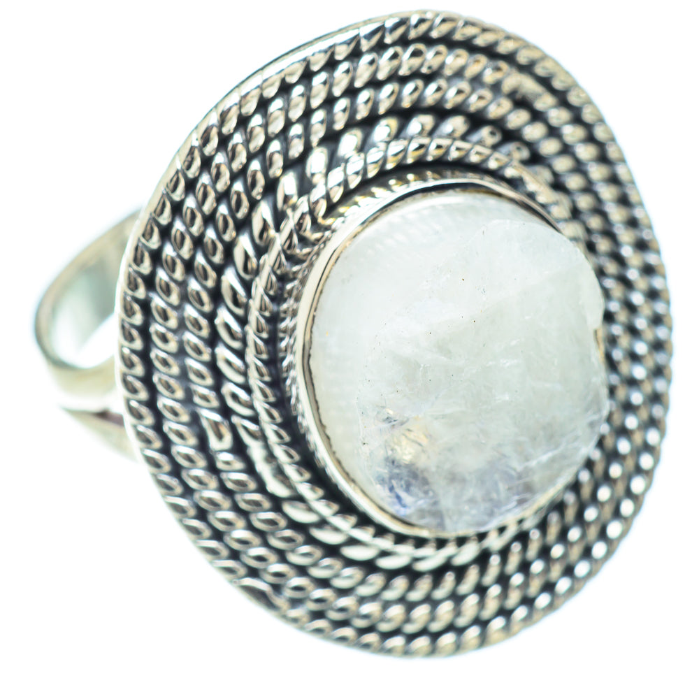 Rainbow Moonstone Rings handcrafted by Anasilvercos - RING57079