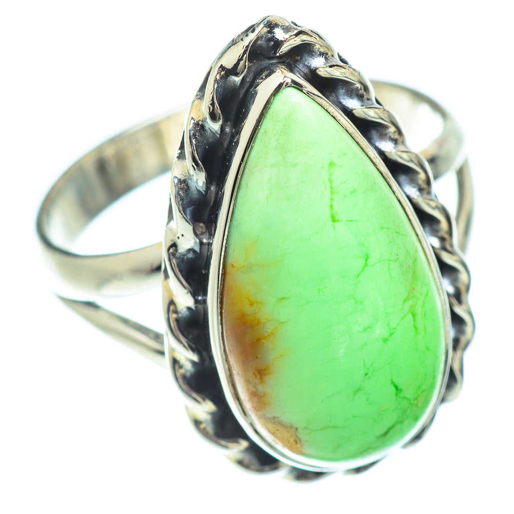 Lemon Chrysoprase Rings handcrafted by Anasilvercos - RING57091