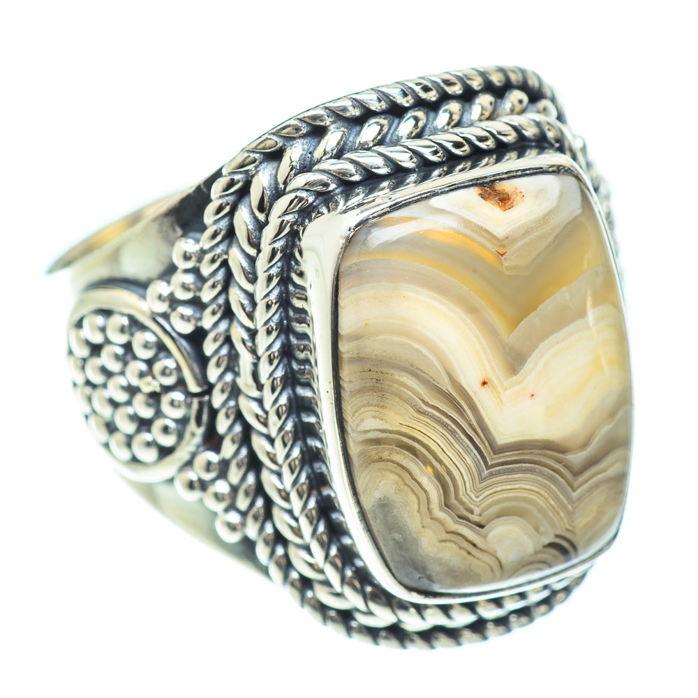 Laguna Lace Agate Rings handcrafted by Anasilvercos - RING57156