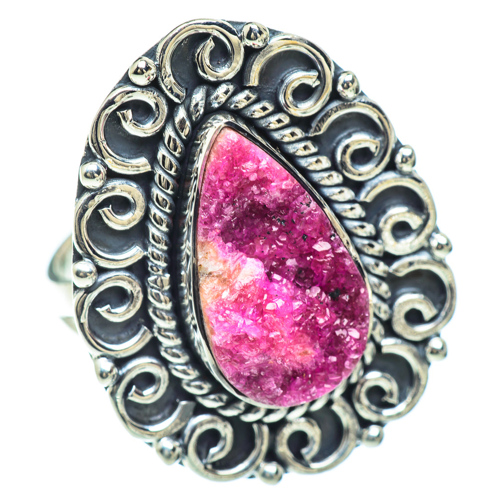Cobalto Calcite Druzy Rings handcrafted by Anasilvercos - RING57197