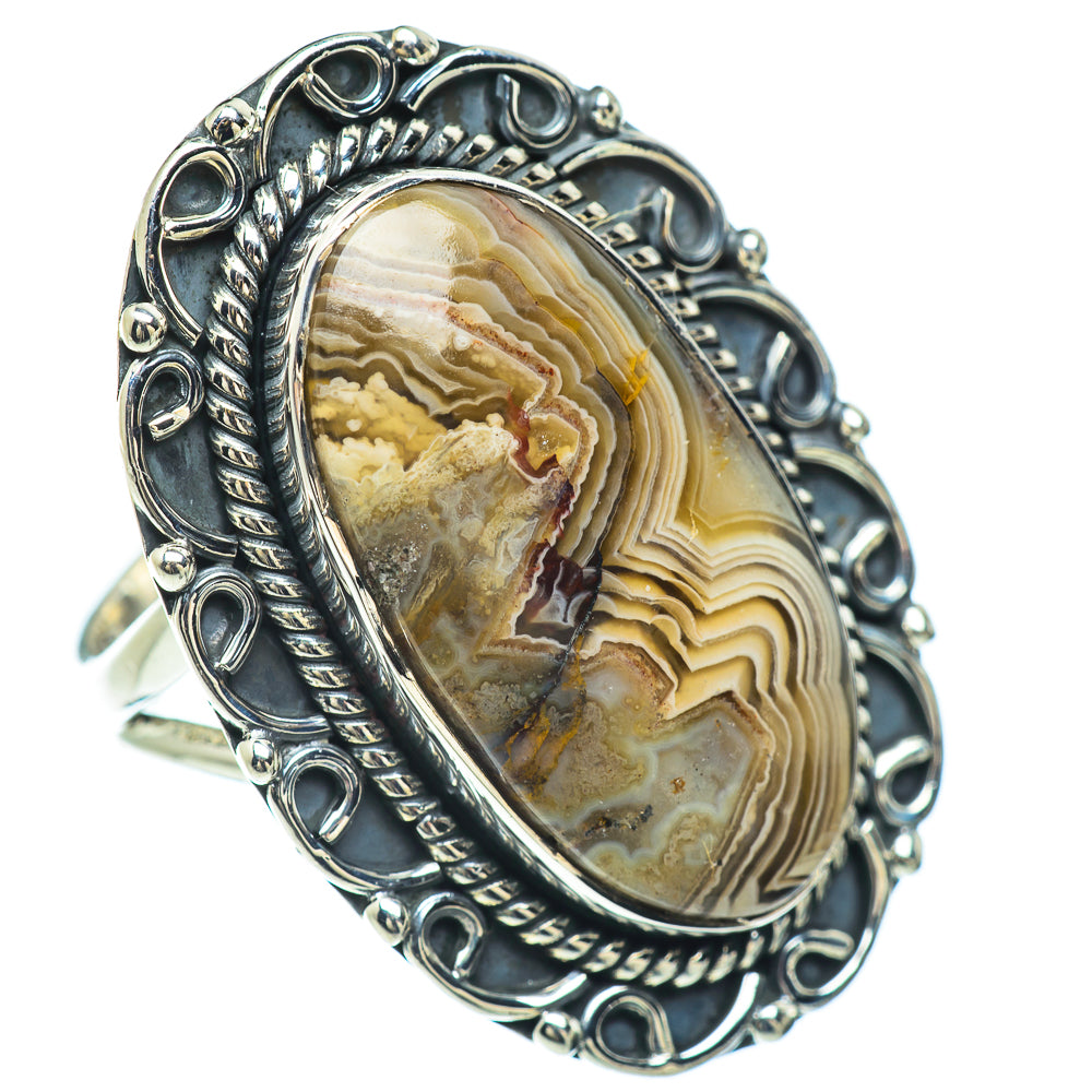 Laguna Lace Agate Rings handcrafted by Anasilvercos - RING57374