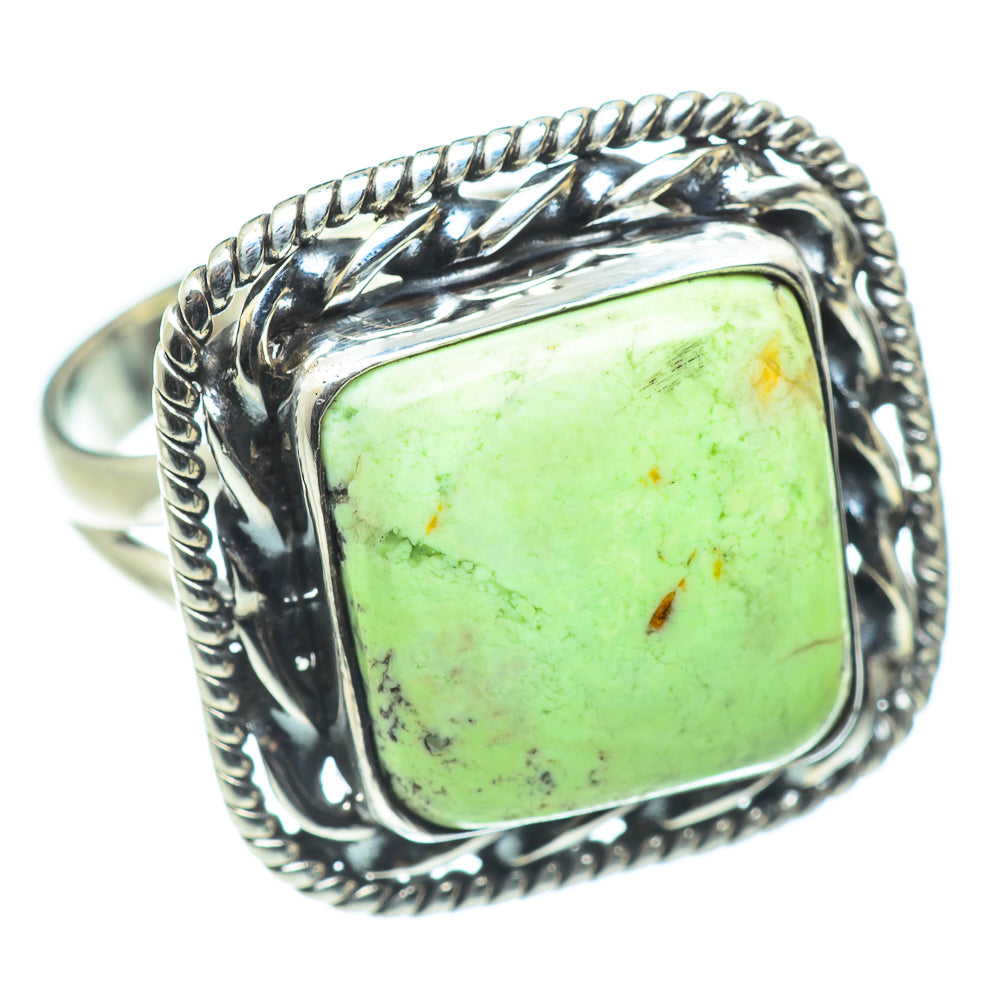 Lemon Chrysoprase Rings handcrafted by Anasilvercos - RING57542