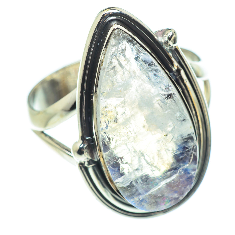 Rainbow Moonstone Rings handcrafted by Anasilvercos - RING57617