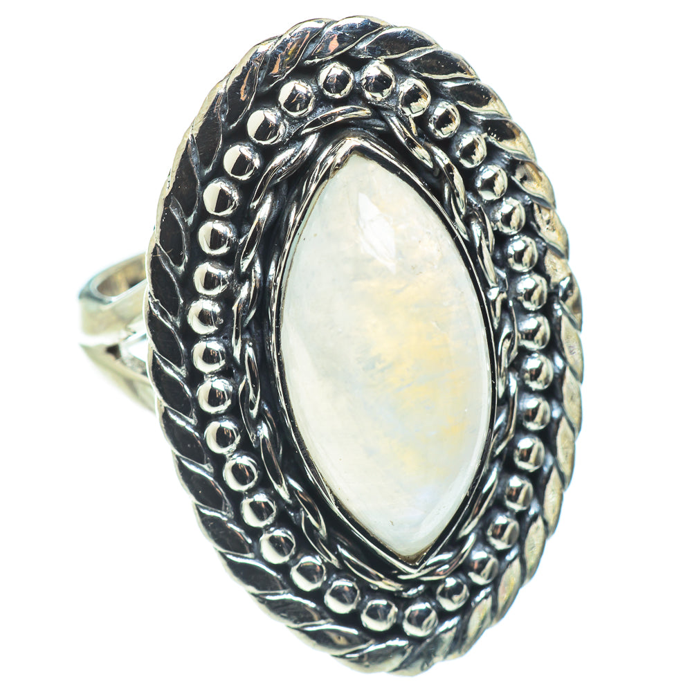Rainbow Moonstone Rings handcrafted by Anasilvercos - RING57665
