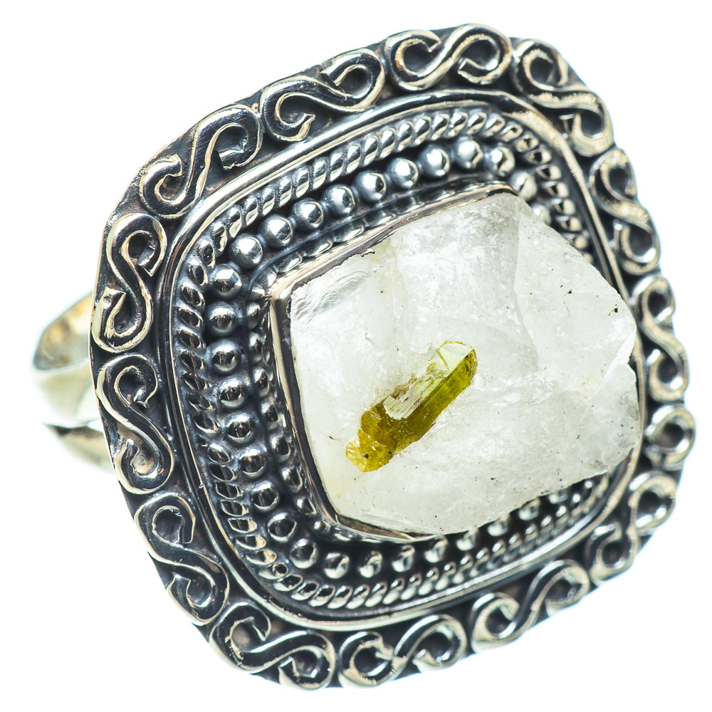 Green Tourmaline In Quartz Rings handcrafted by Anasilvercos - RING57680