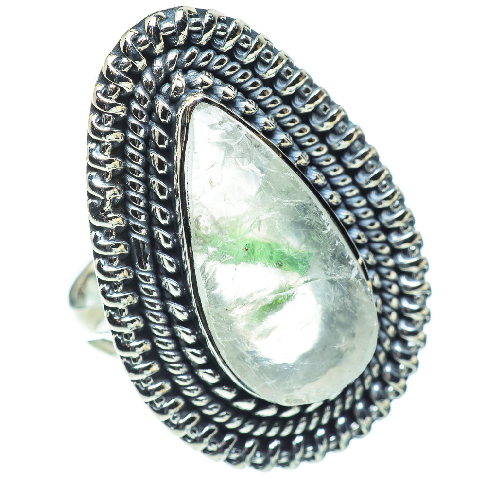 Green Tourmaline In Quartz Rings handcrafted by Anasilvercos - RING57708