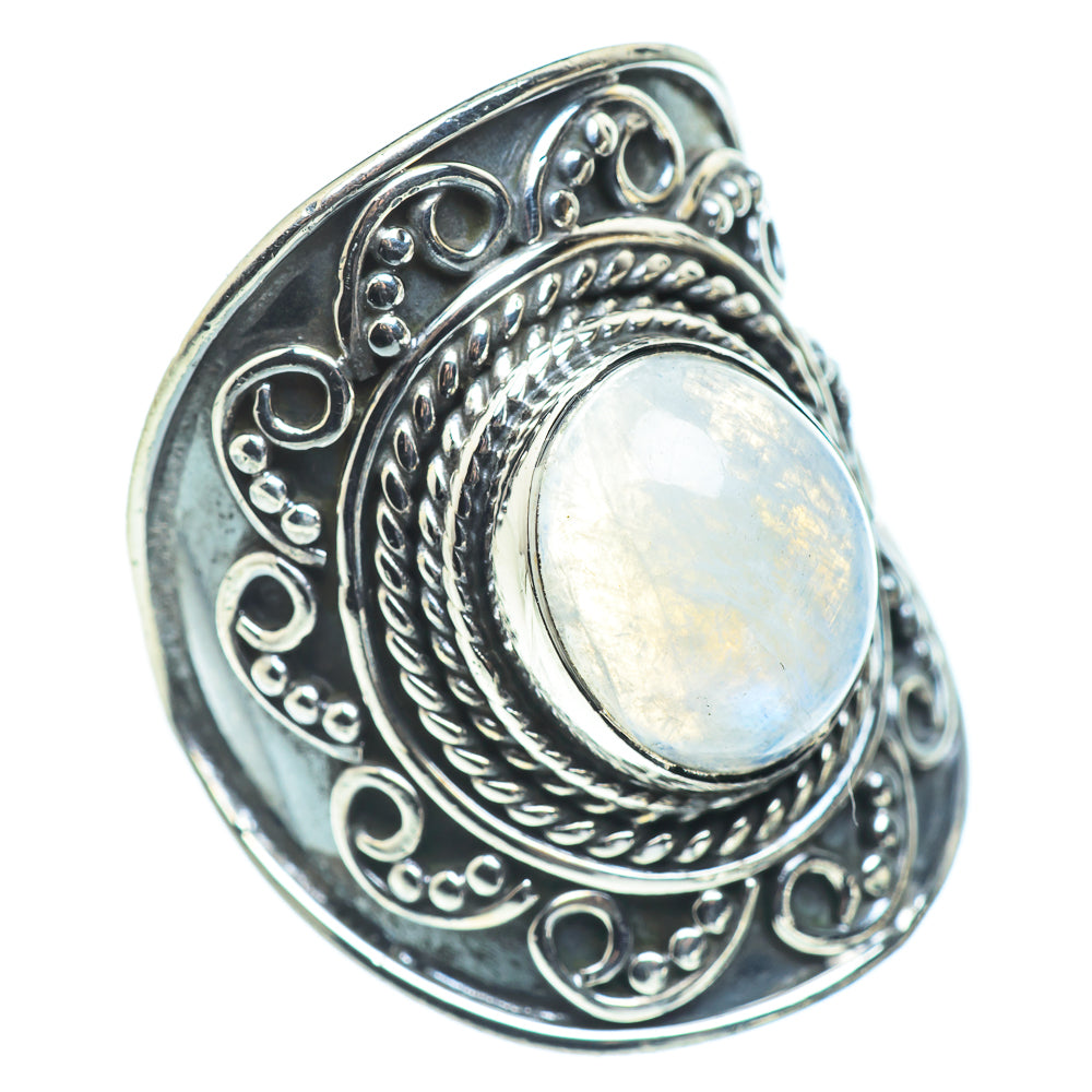 Rainbow Moonstone Rings handcrafted by Anasilvercos - RING57728