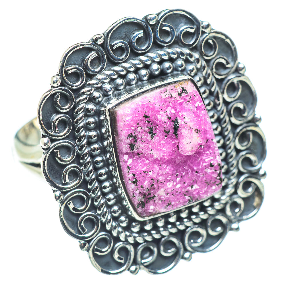 Cobalto Calcite Druzy Rings handcrafted by Anasilvercos - RING57743