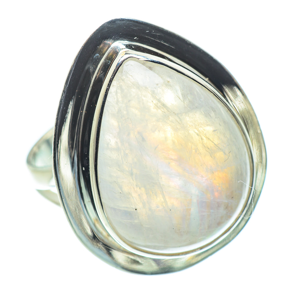 Rainbow Moonstone Rings handcrafted by Anasilvercos - RING57750