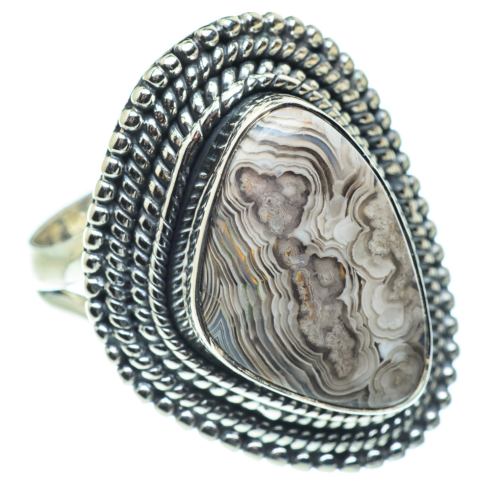Laguna Lace Agate Rings handcrafted by Anasilvercos - RING57753