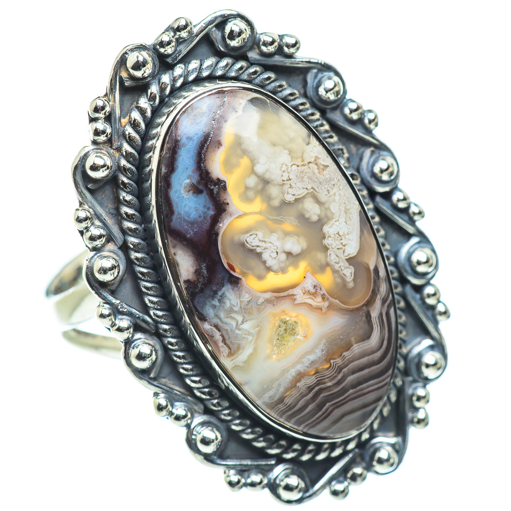 Laguna Lace Agate Rings handcrafted by Anasilvercos - RING57765