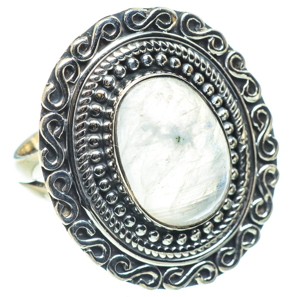 Rainbow Moonstone Rings handcrafted by Anasilvercos - RING57825