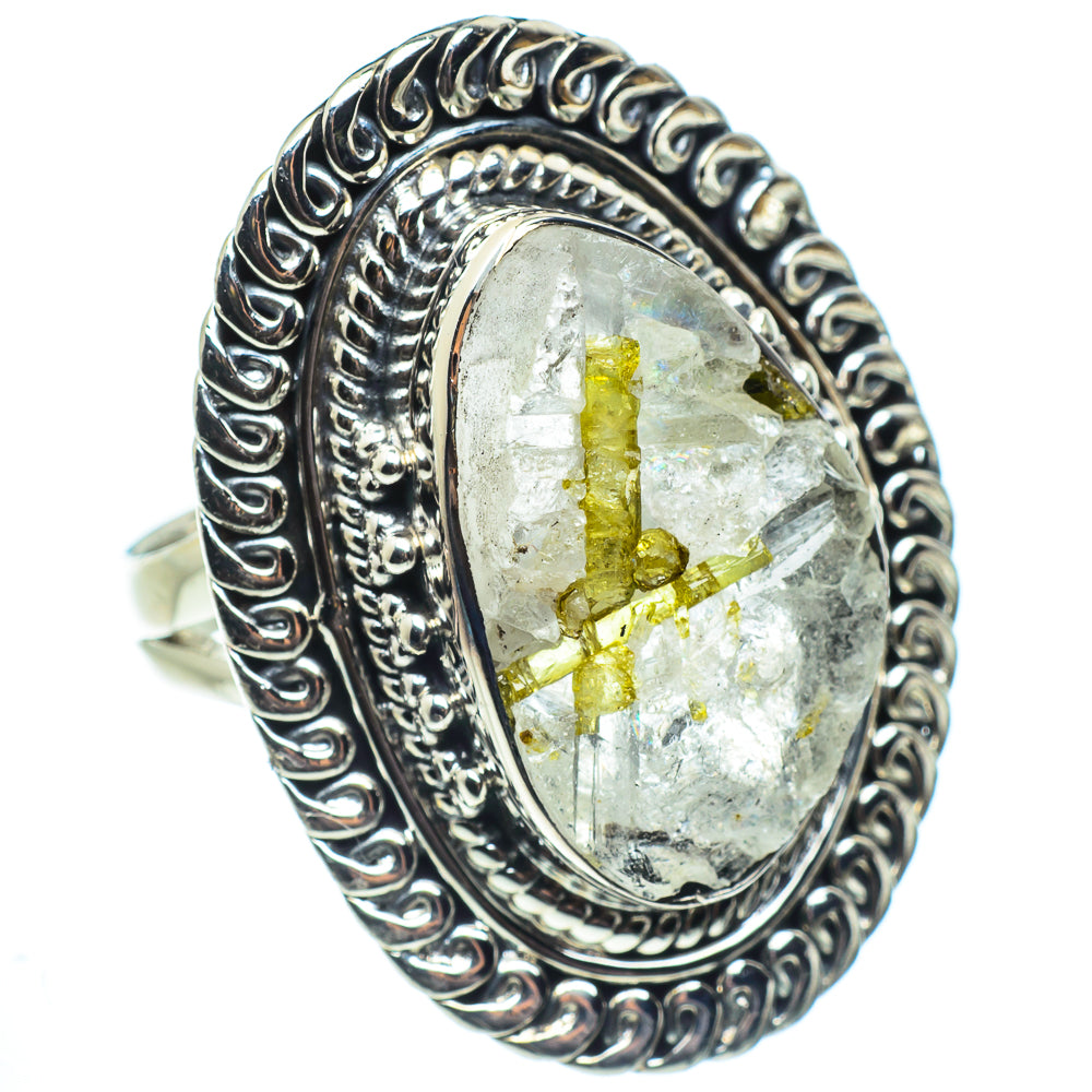 Green Quartz Crystal Rings handcrafted by Anasilvercos - RING57848
