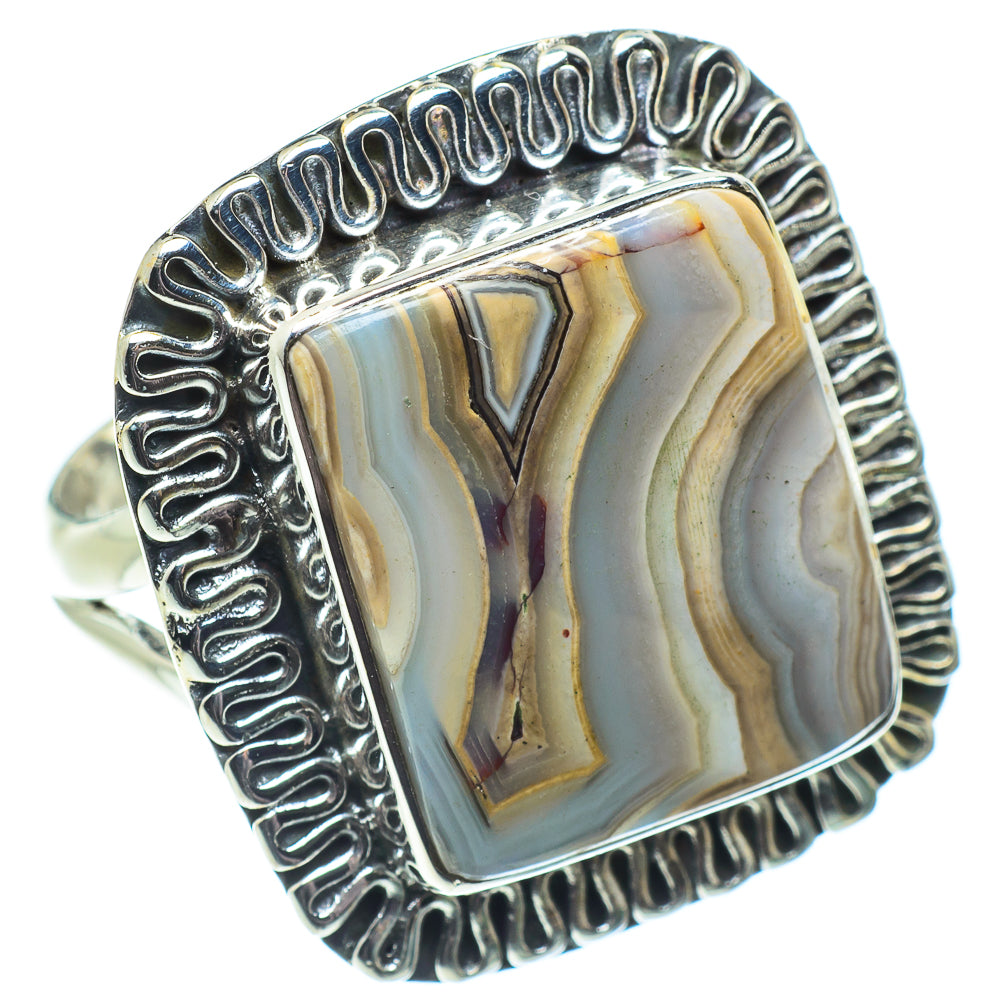 Laguna Lace Agate Rings handcrafted by Anasilvercos - RING57881