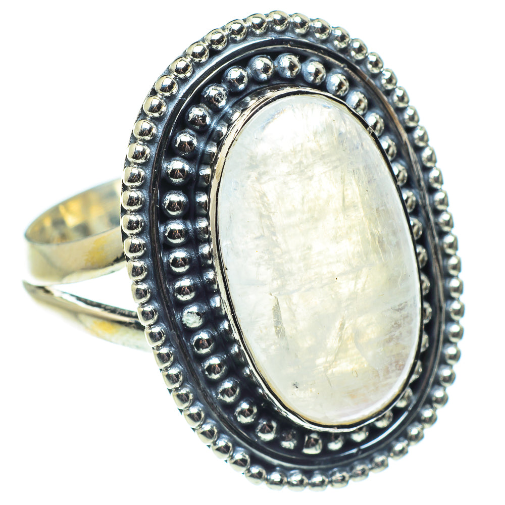 Rainbow Moonstone Rings handcrafted by Anasilvercos - RING57890