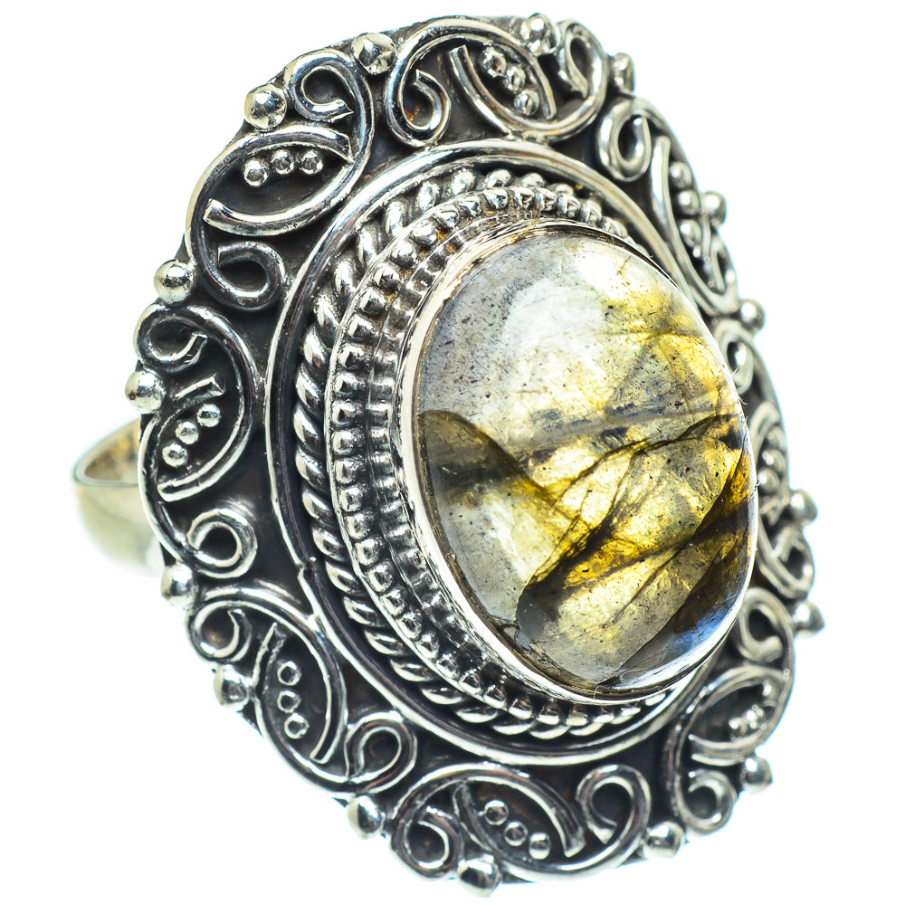 Rainbow Moonstone Rings handcrafted by Anasilvercos - RING57892