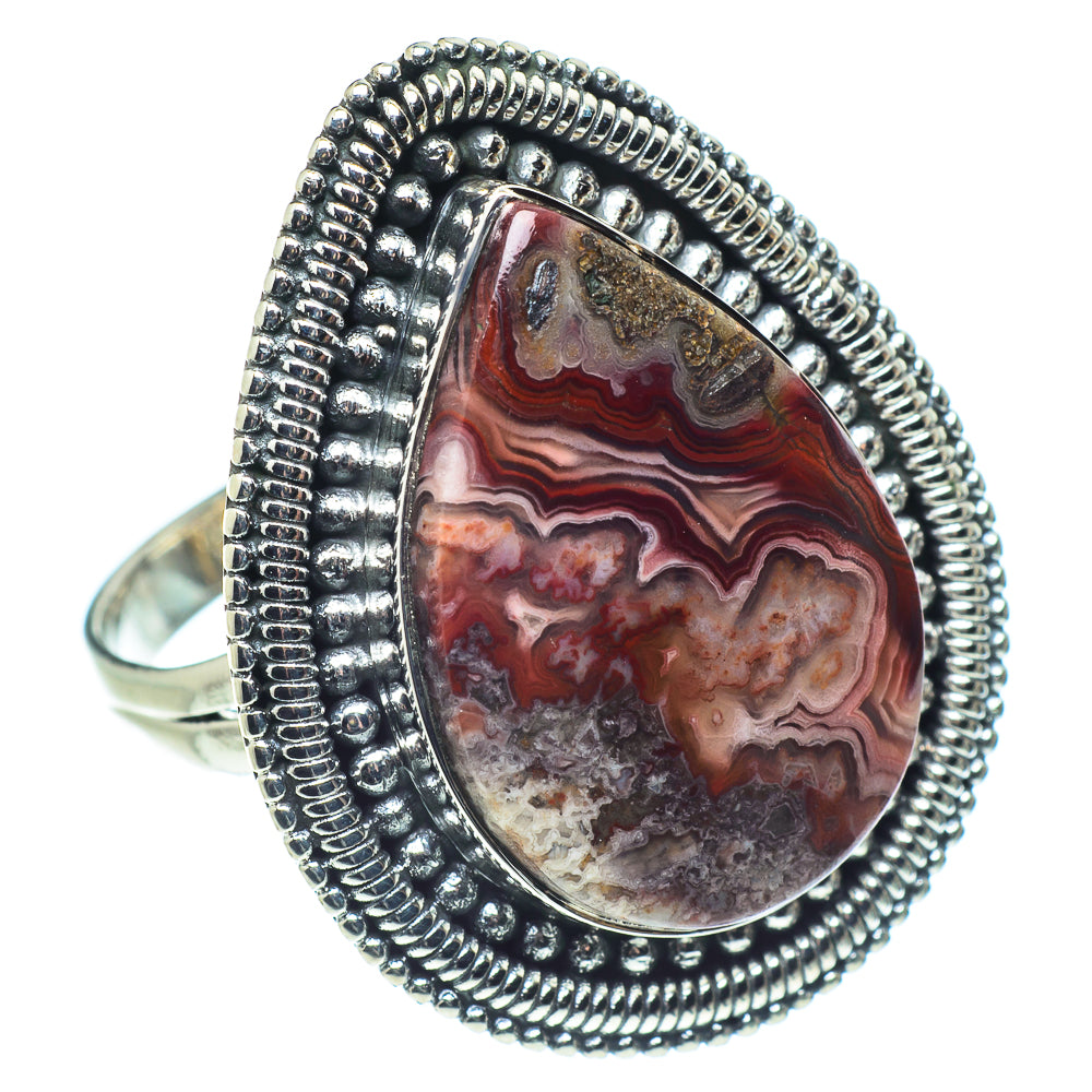 Crazy Lace Agate Rings handcrafted by Anasilvercos - RING57926
