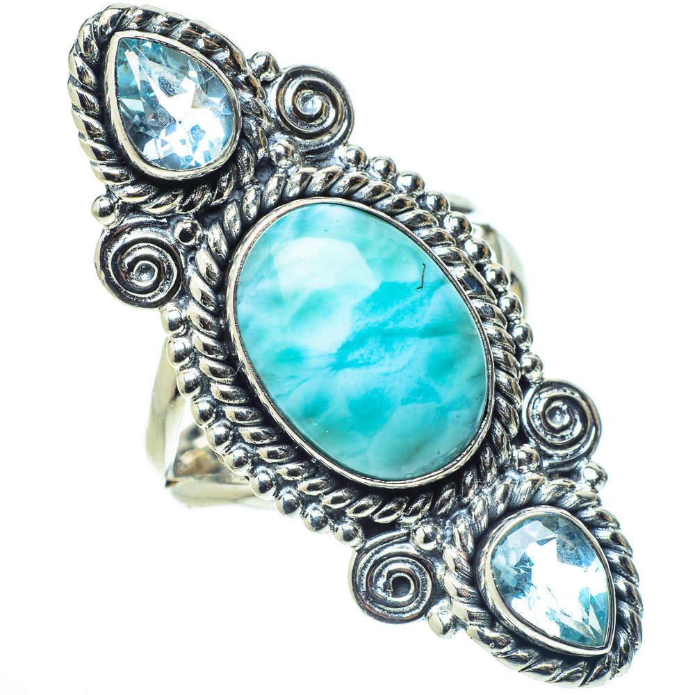Larimar Rings handcrafted by Anasilvercos - RING57943