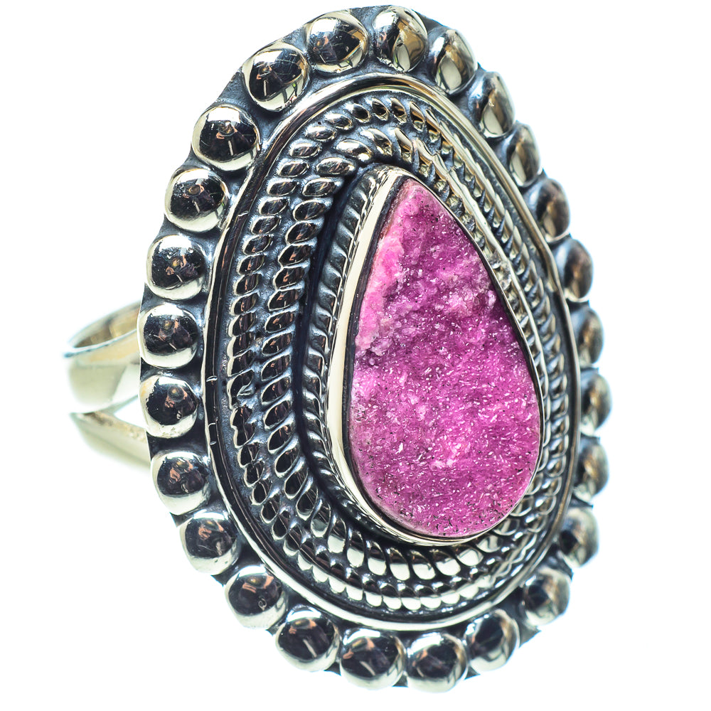 Cobalto Calcite Druzy Rings handcrafted by Anasilvercos - RING58065