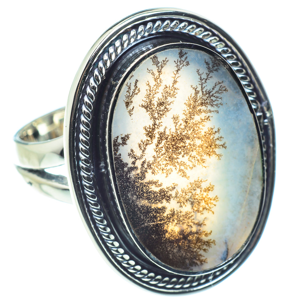 Scenic Dendritic Agate Rings handcrafted by Anasilvercos - RING58446