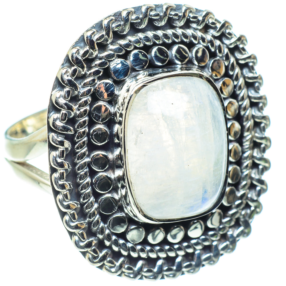 Rainbow Moonstone Rings handcrafted by Anasilvercos - RING58506