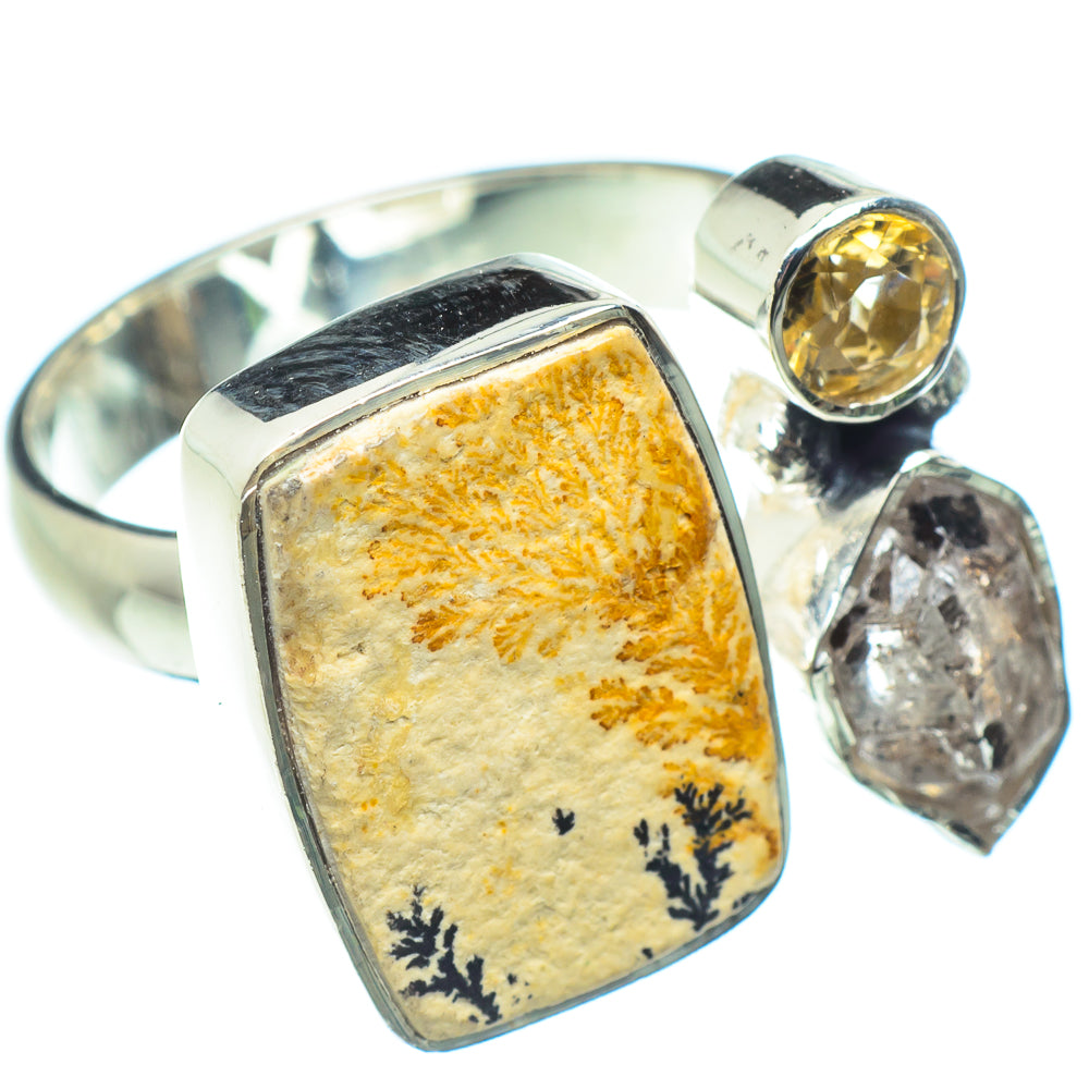 Germany Psilomelane Dendrite Rings handcrafted by Anasilvercos - RING58517