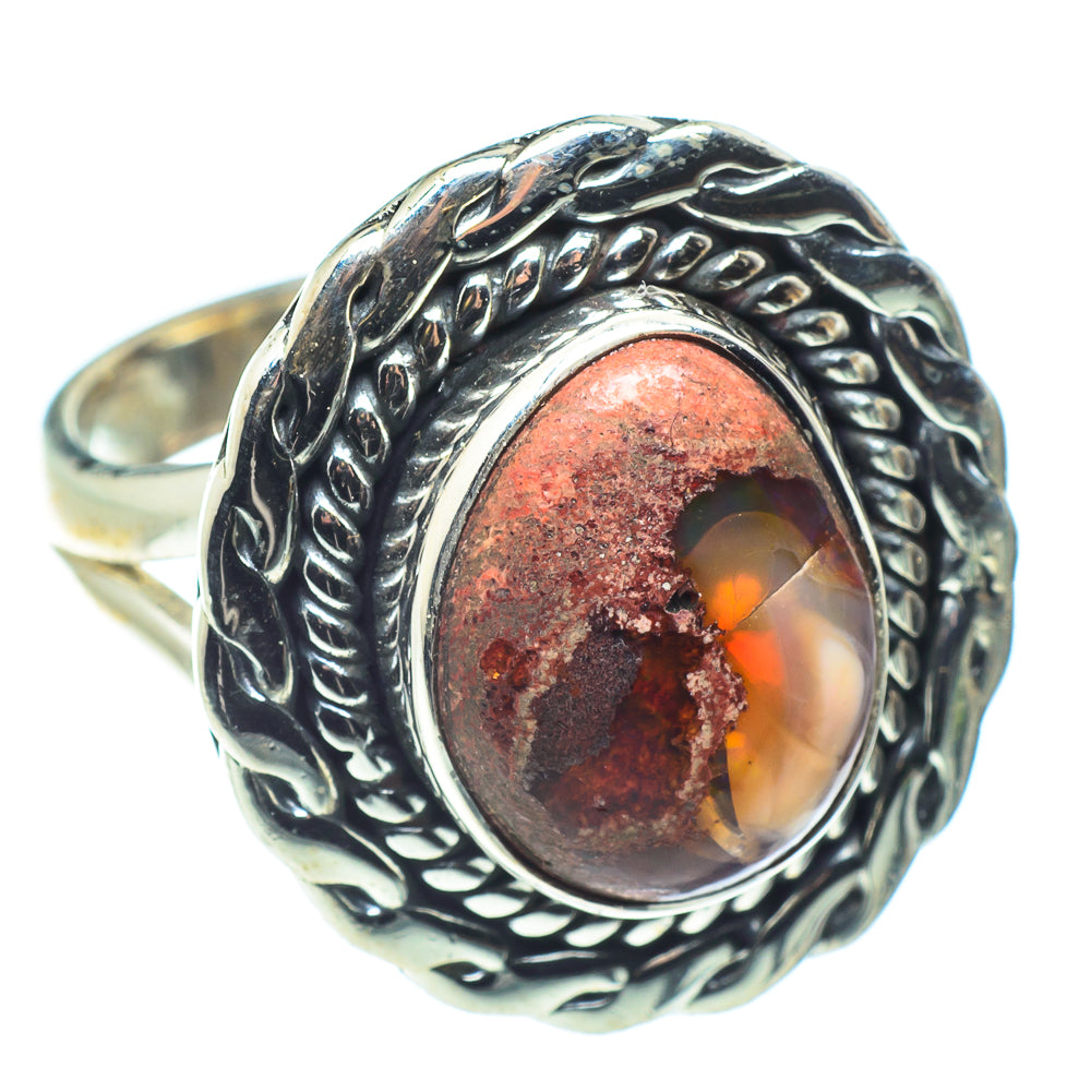 Mexican Fire Opal Rings handcrafted by Anasilvercos - RING58571
