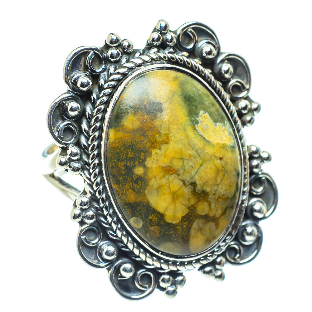 Rainforest Jasper Rings handcrafted by Anasilvercos - RING58598