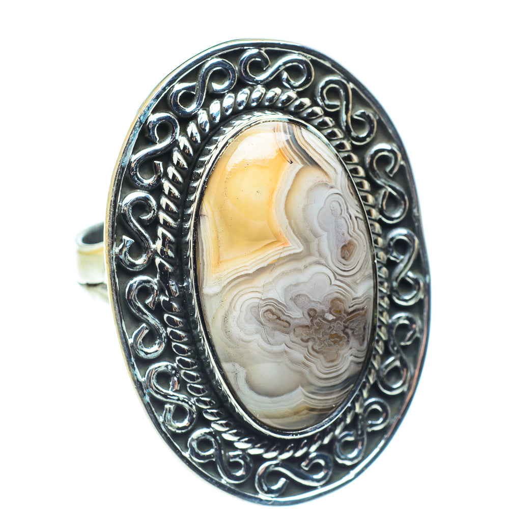 Laguna Lace Agate Rings handcrafted by Anasilvercos - RING58602