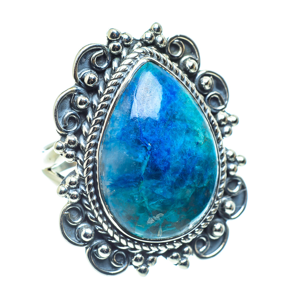 Chrysocolla In Quartz Rings handcrafted by Anasilvercos - RING58612