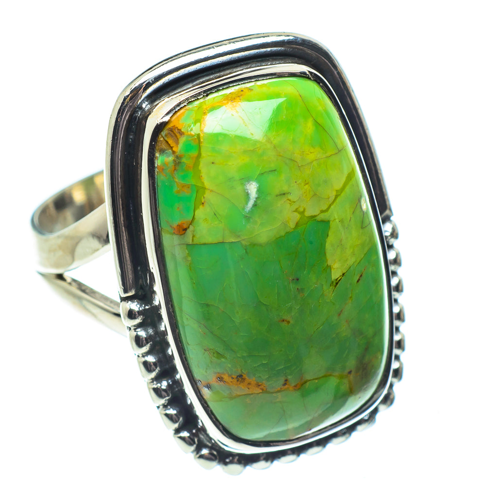 Green Copper Composite Turquoise Rings handcrafted by Anasilvercos - RING58656