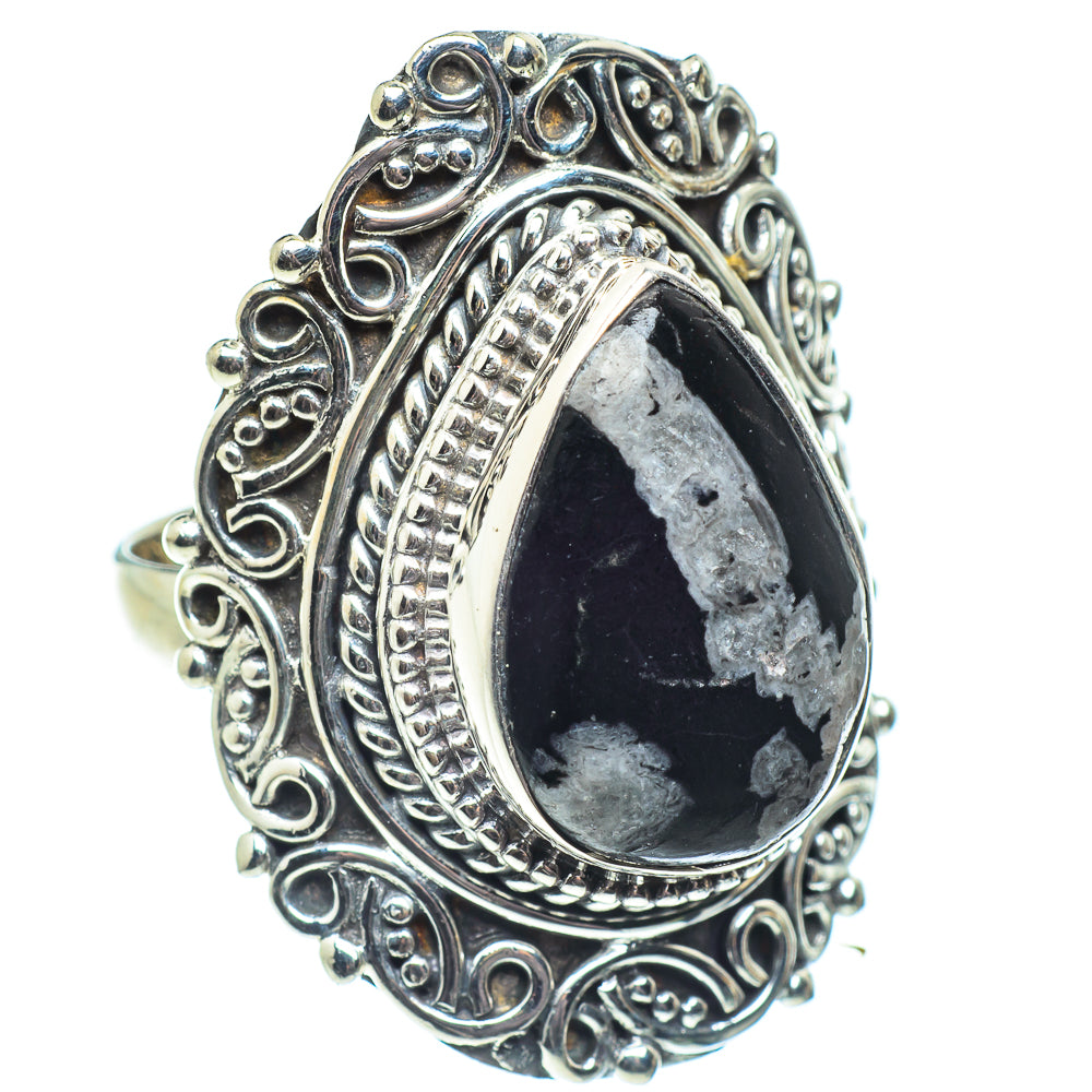 Snowflake Obsidian Rings handcrafted by Anasilvercos - RING58689