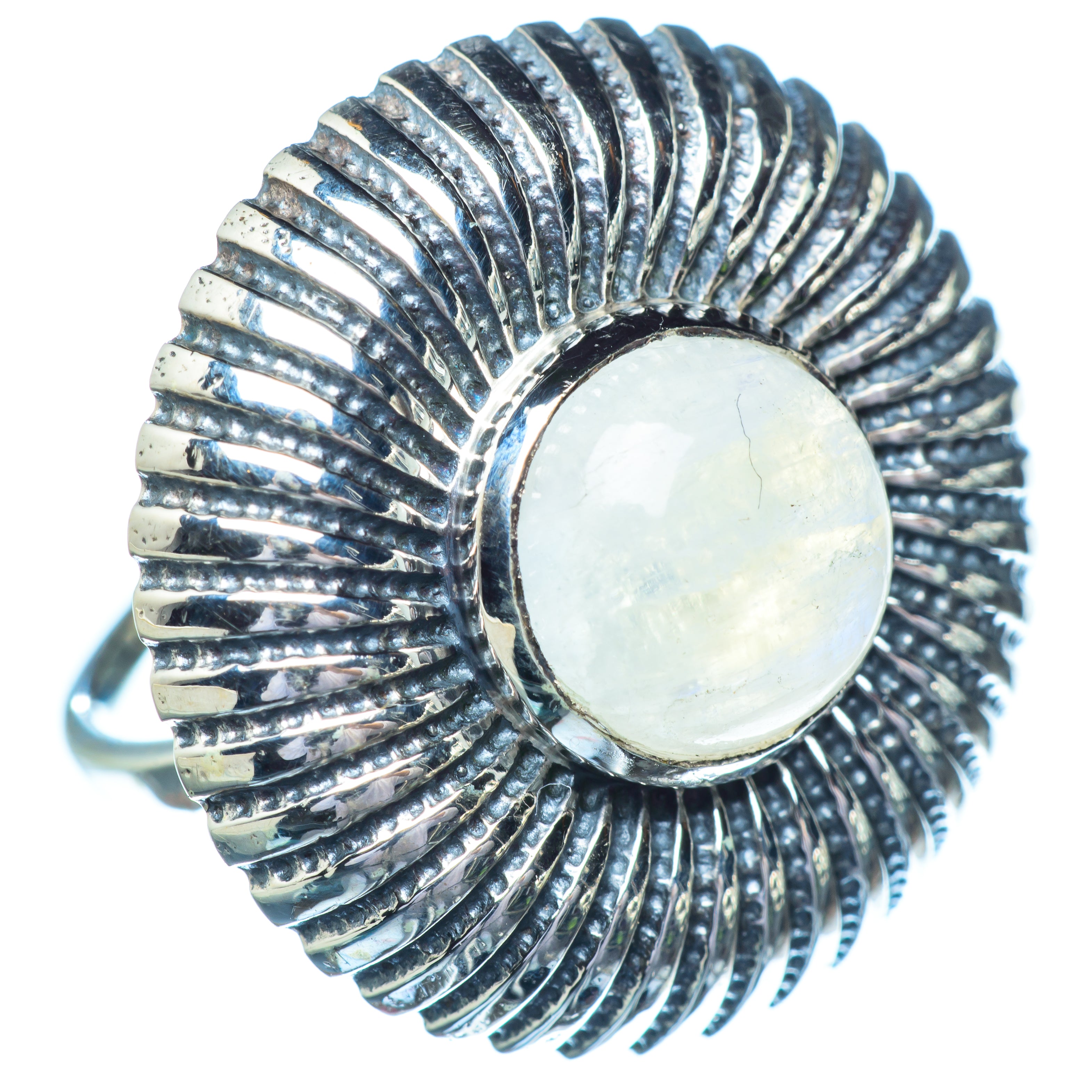 Rainbow Moonstone Rings handcrafted by Anasilvercos - RING5875