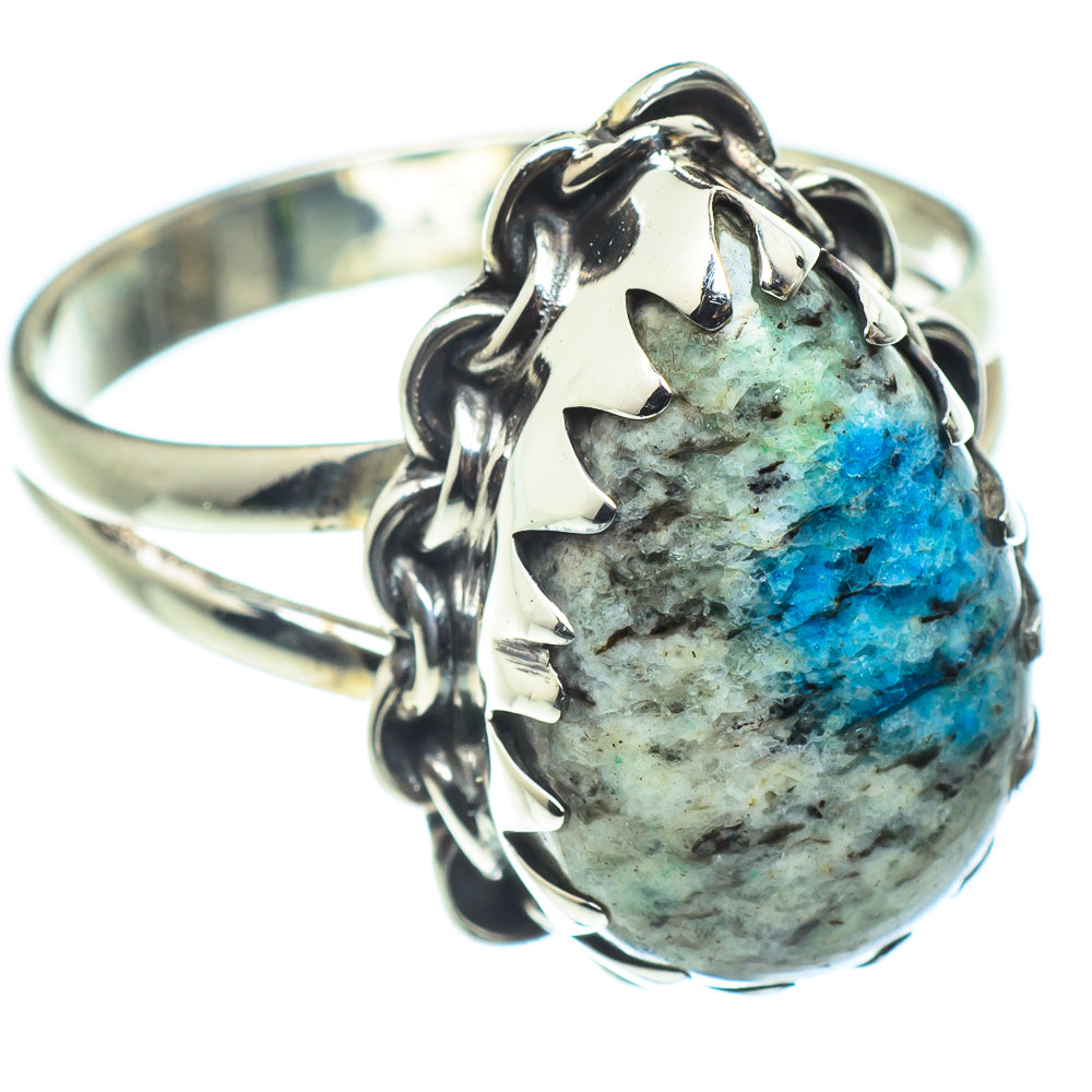 K2 Blue Azurite Rings handcrafted by Anasilvercos - RING58756