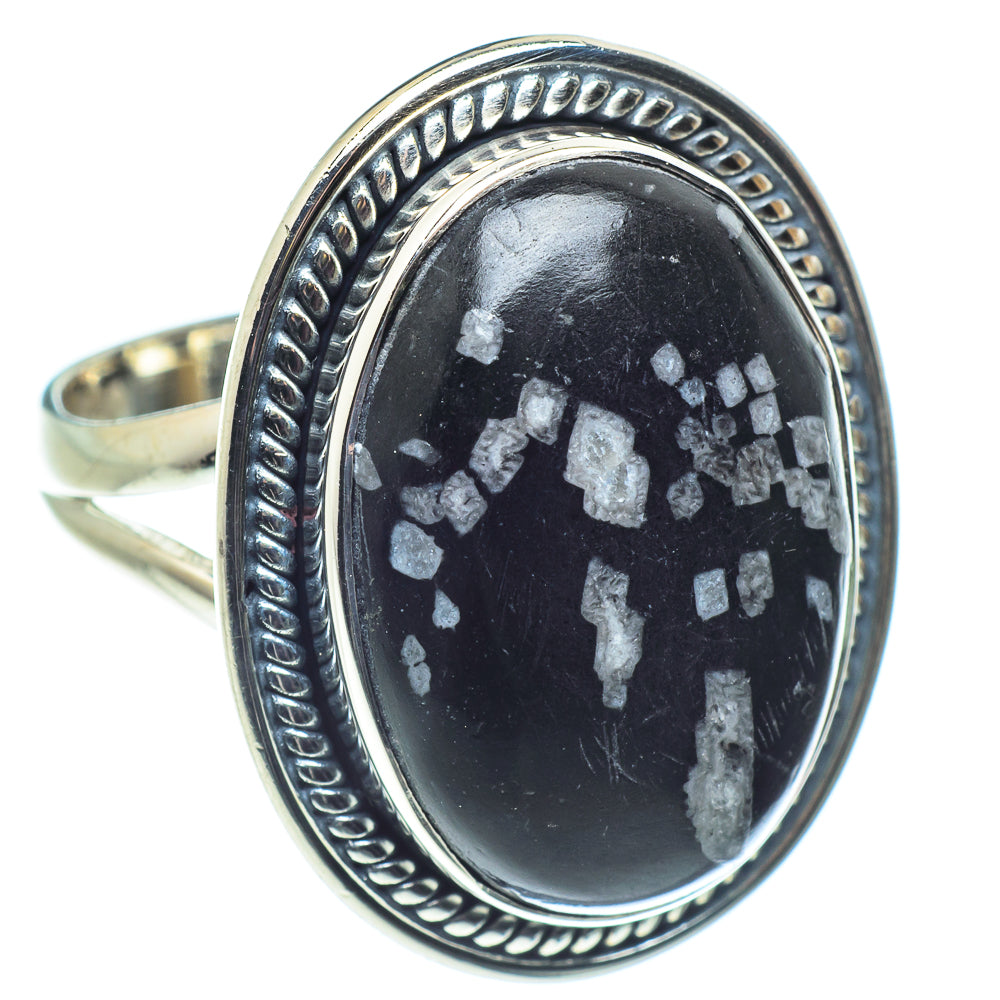 Snowflake Obsidian Rings handcrafted by Anasilvercos - RING58786