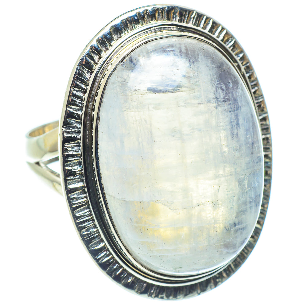 Rainbow Moonstone Rings handcrafted by Anasilvercos - RING58822