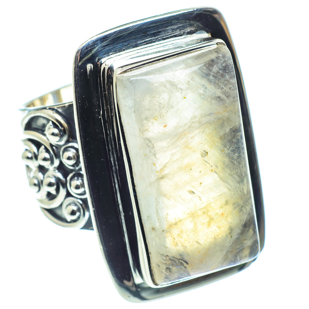 Rainbow Moonstone Rings handcrafted by Anasilvercos - RING58837