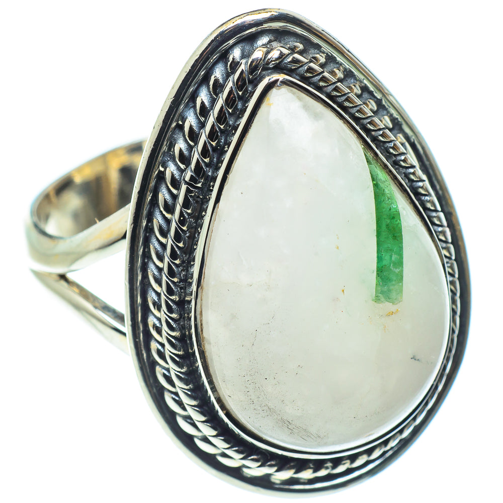 Green Tourmaline In Quartz Rings handcrafted by Anasilvercos - RING58908