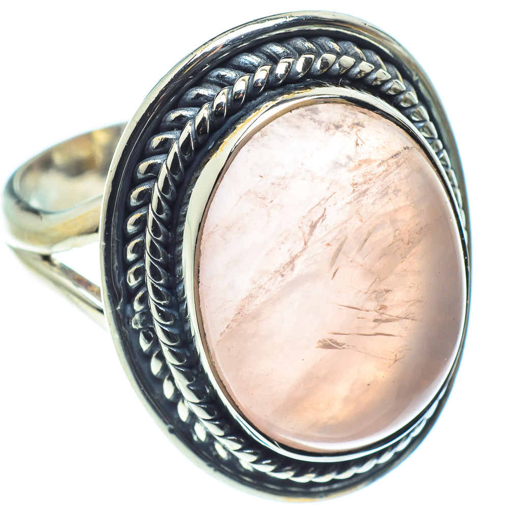 Rose Quartz Rings handcrafted by Anasilvercos - RING59050