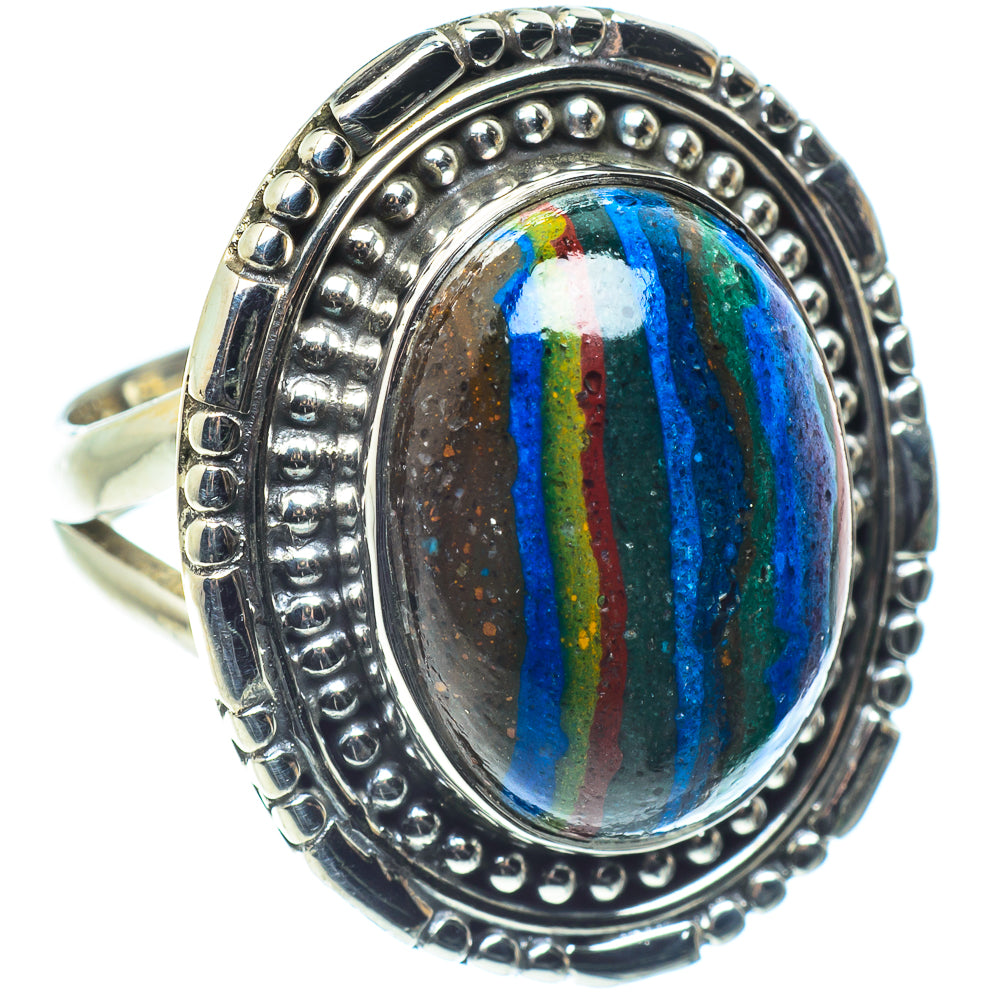 Rainbow Calsilica Rings handcrafted by Anasilvercos - RING59070
