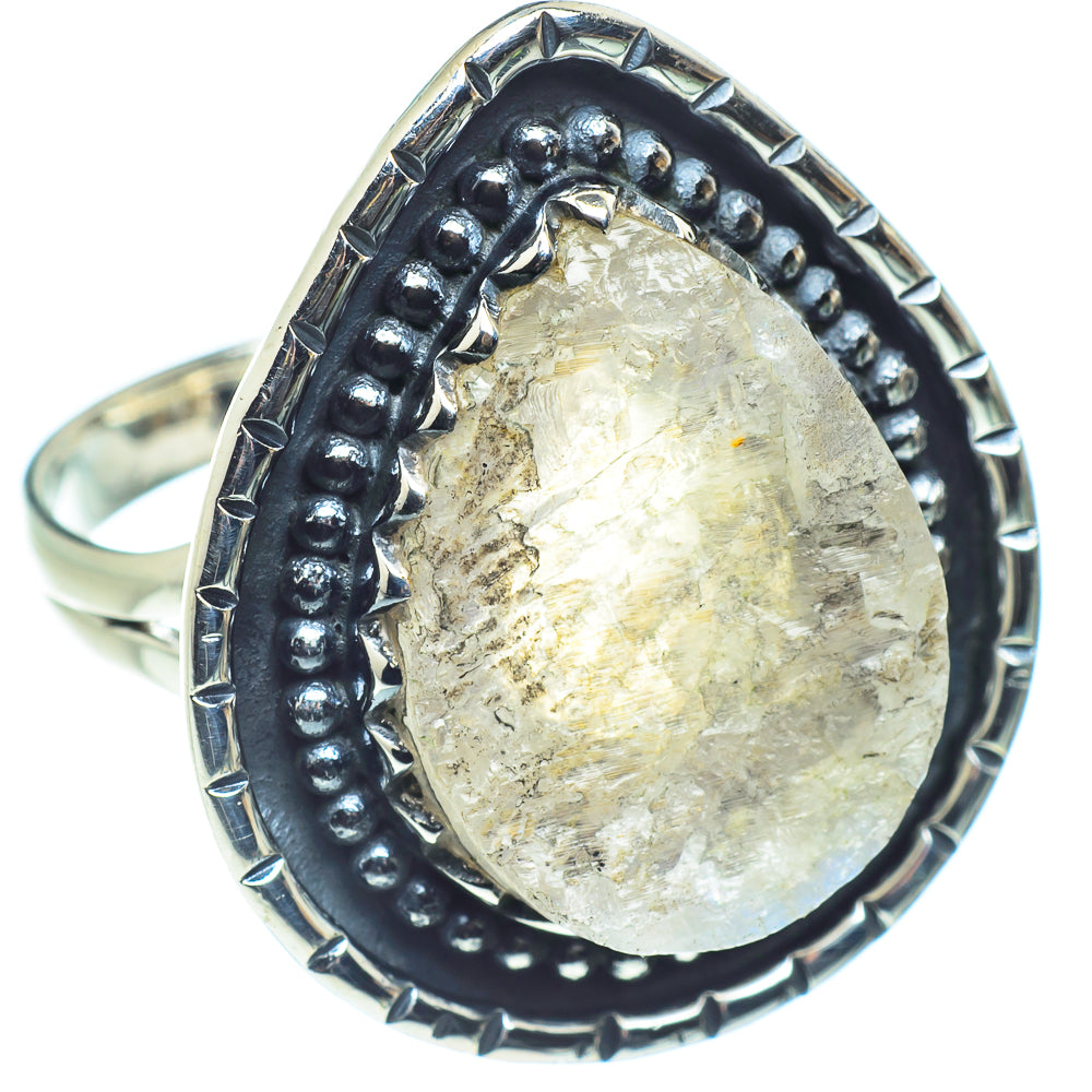 Rainbow Moonstone Rings handcrafted by Anasilvercos - RING59093