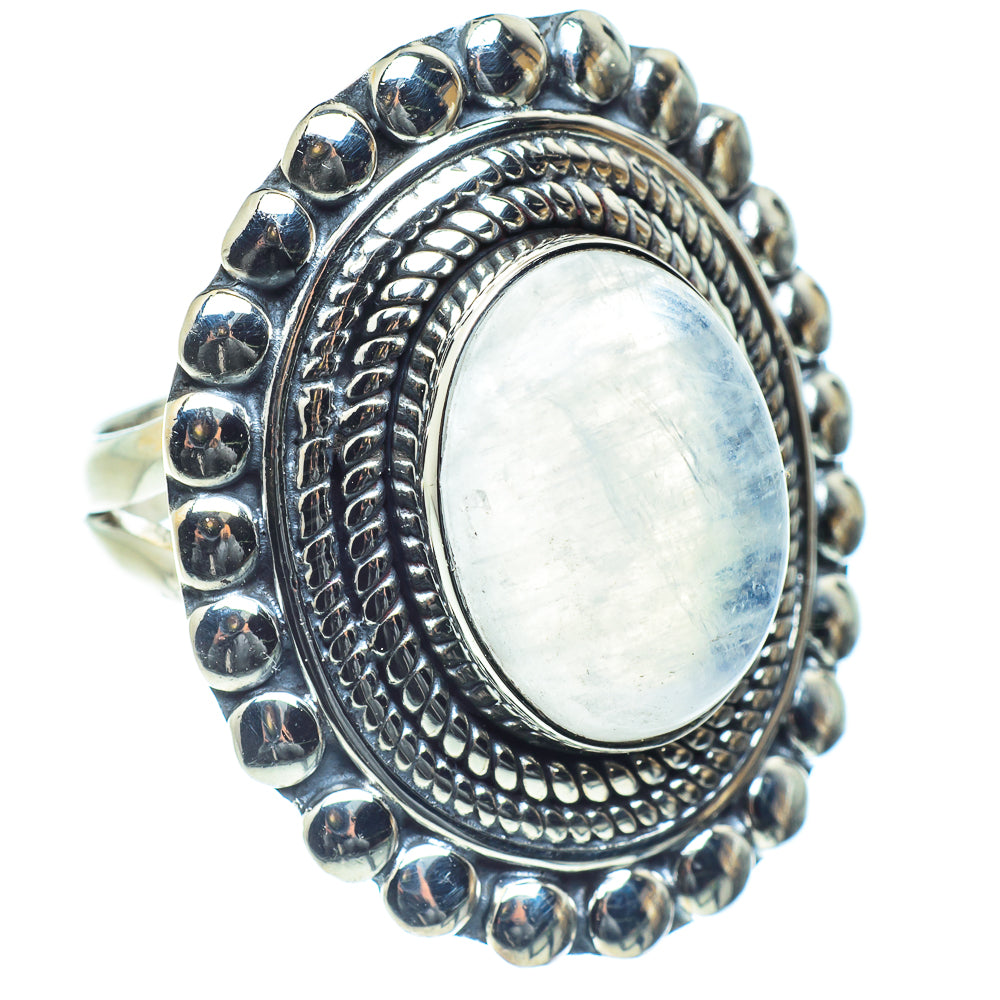 Rainbow Moonstone Rings handcrafted by Anasilvercos - RING59150