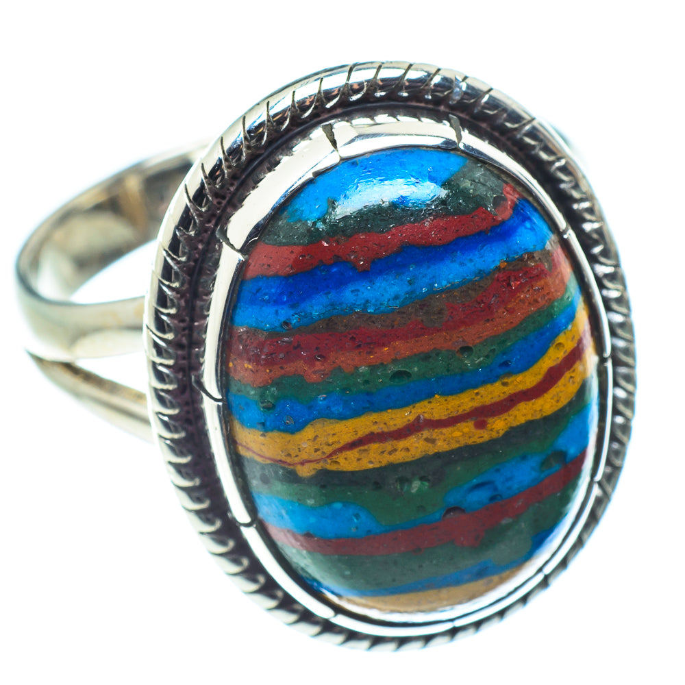 Rainbow Calsilica Rings handcrafted by Anasilvercos - RING59171