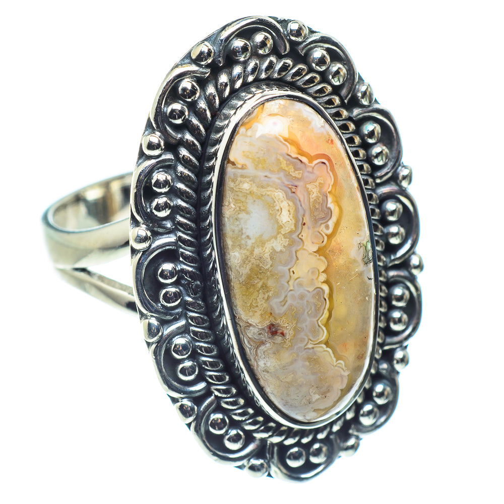 Laguna Lace Agate Rings handcrafted by Anasilvercos - RING59228