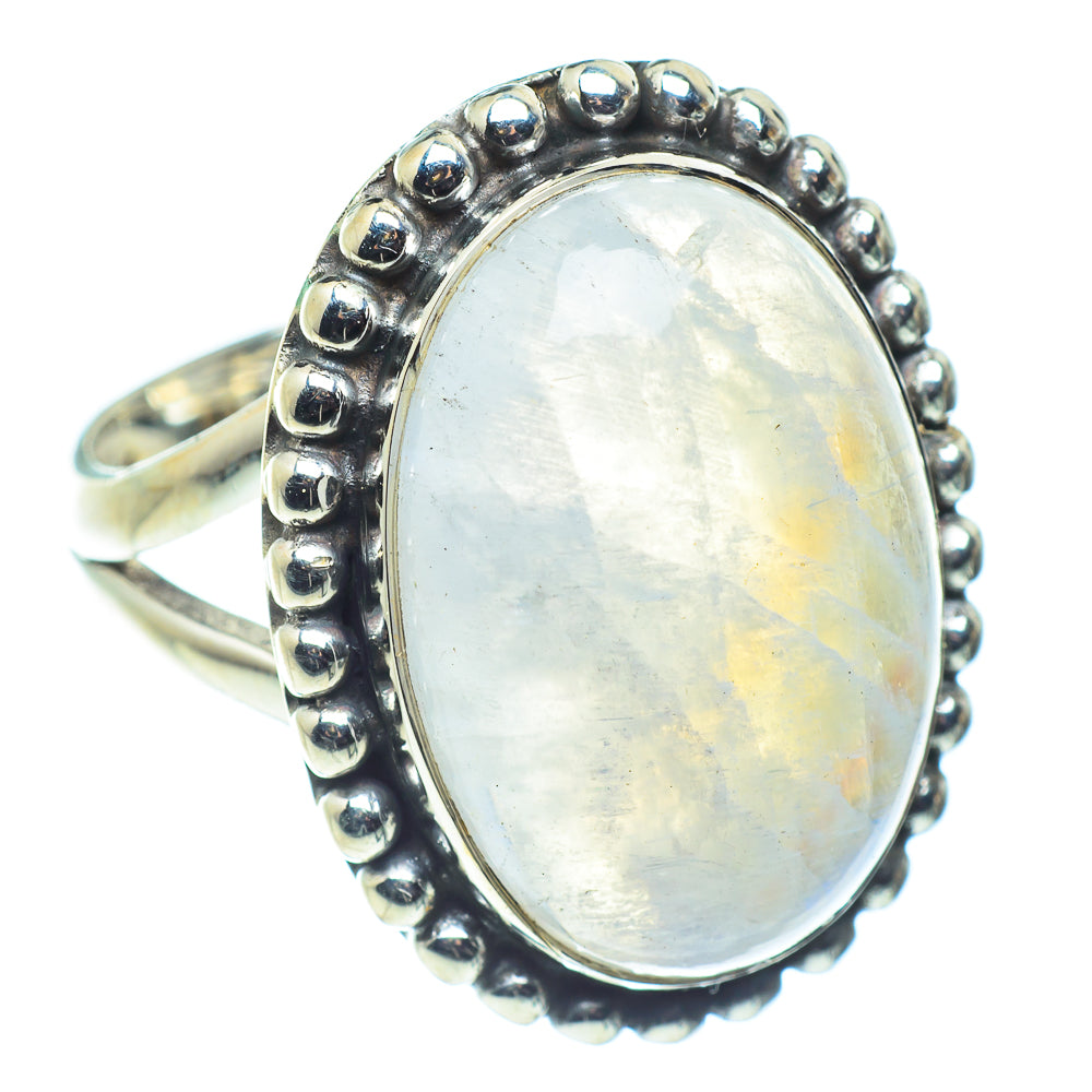 Rainbow Moonstone Rings handcrafted by Anasilvercos - RING59235