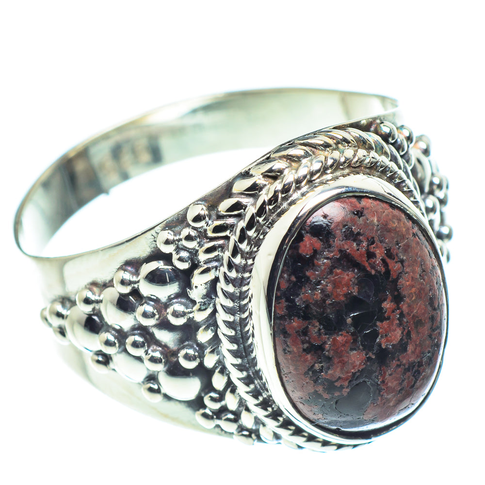 Snowflake Obsidian Rings handcrafted by Anasilvercos - RING59250