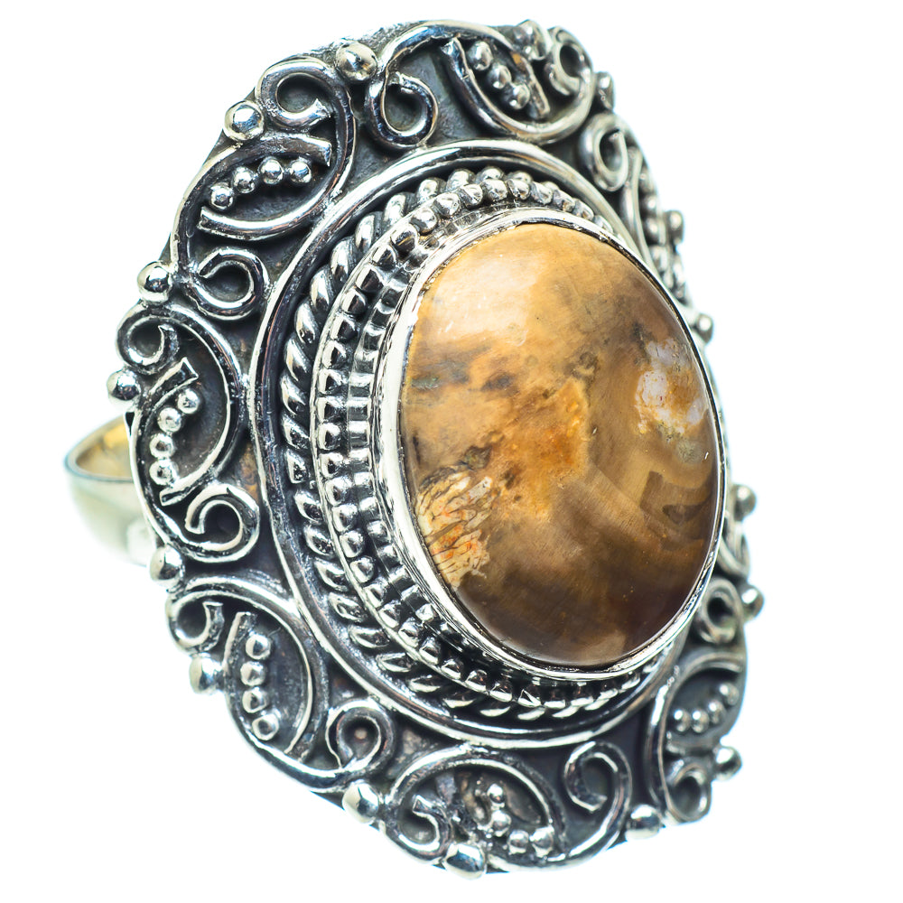 Petrified Wood Rings handcrafted by Anasilvercos - RING59256