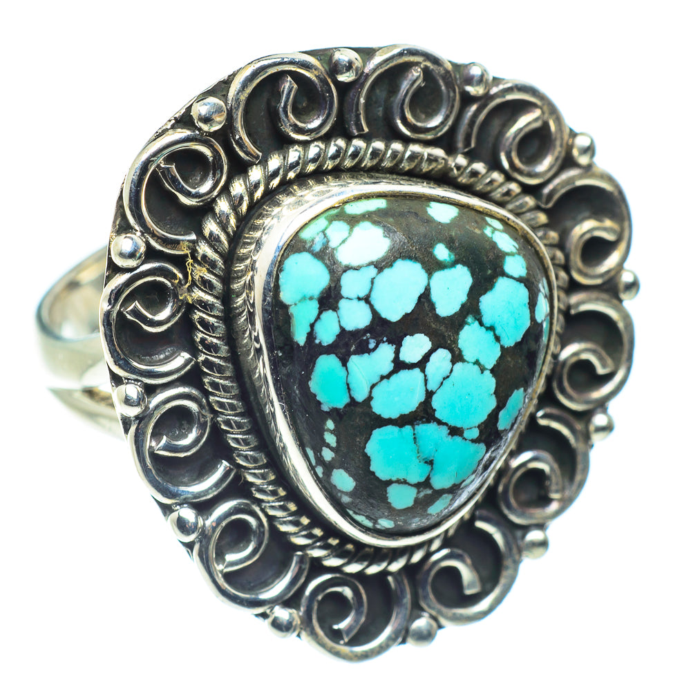 Tibetan Turquoise Rings handcrafted by Anasilvercos - RING59289