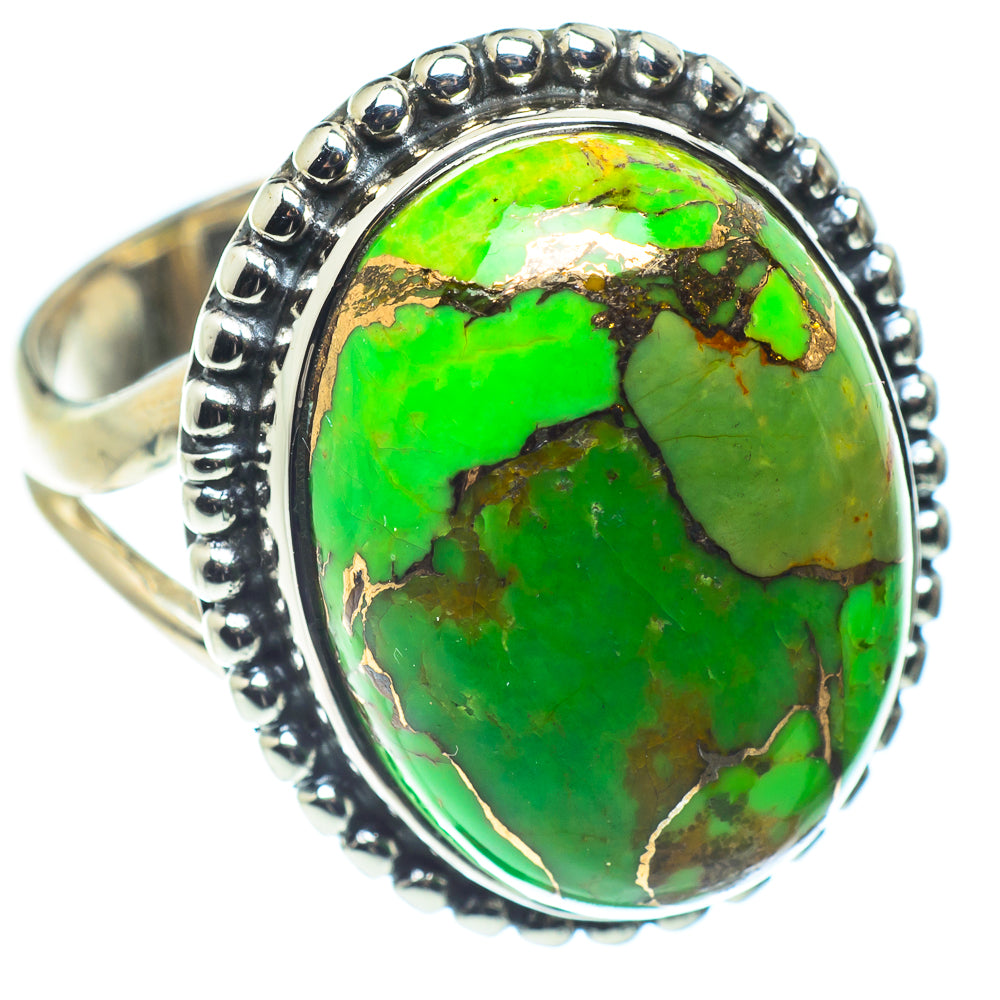 Green Copper Composite Turquoise Rings handcrafted by Anasilvercos - RING59298