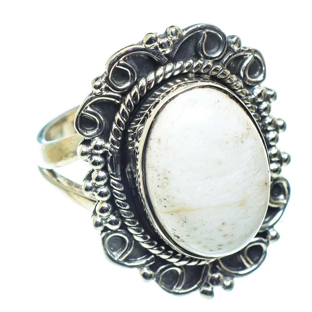 White Scolecite Rings handcrafted by Anasilvercos - RING59314